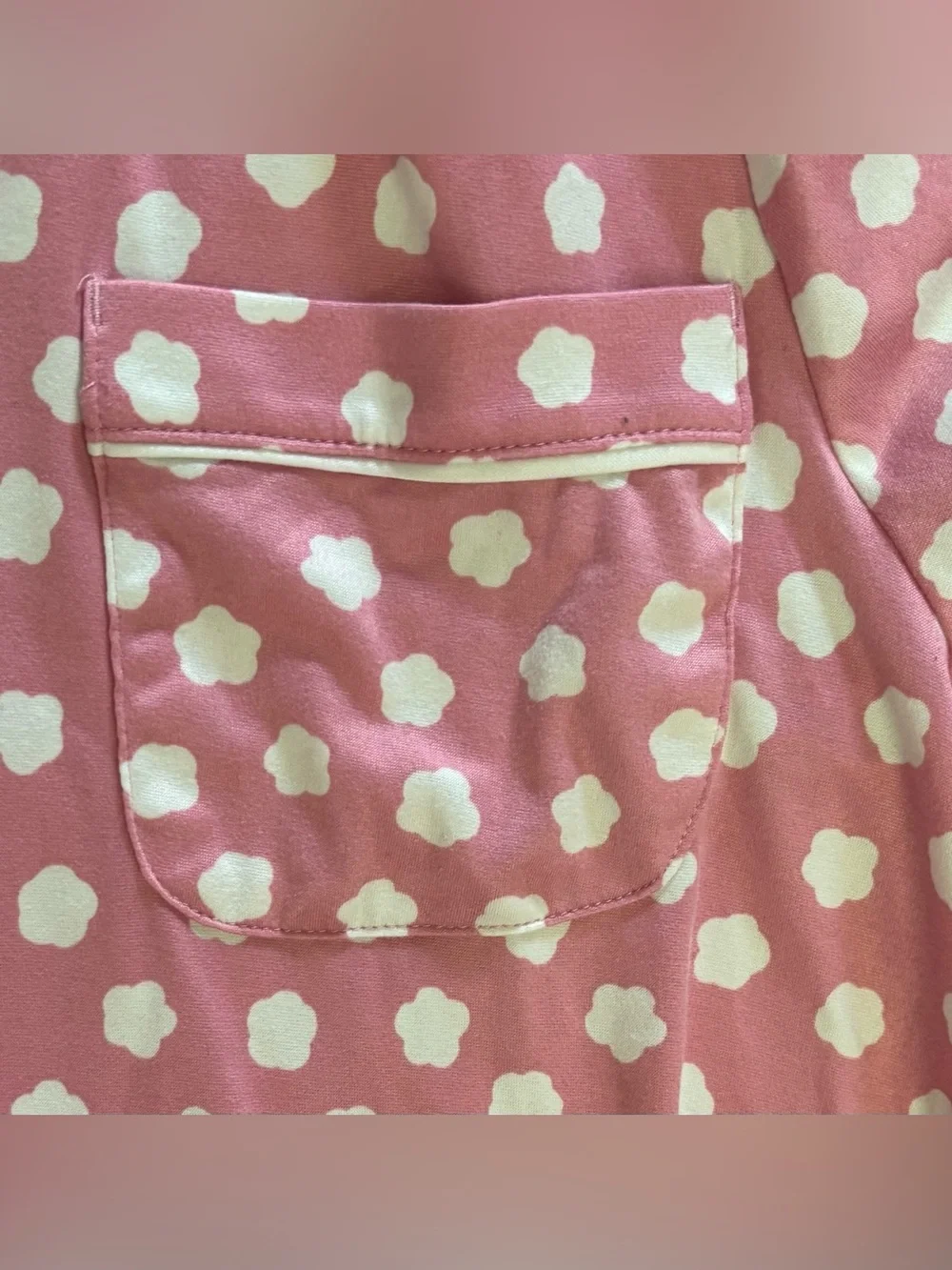 Kate spade pink with white scatter dots 2 two piece pajama set xl extra large